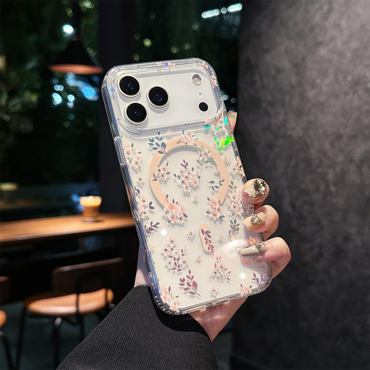 

Для IPhone 17 Чехол для телефона Zouju с лазерным изменением цвета N52 Сильное магнитное притяжение для Apple 16 Promax Все 15 For iPhone14Promax