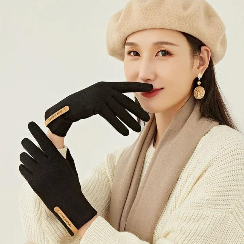Keep Warm Cashmere Gloves Windproof Women's Gloves Fashion Winter Gloves  Cycling