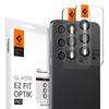 Spigen Galaxy S24 კამერის დამცავი ფილმი შავი 2 კომპლექტი სამონტაჟო ნაკრებით მაღალი გამტარიანობის 9H სიხისტე დარტყმისგან თავსებადი Galaxy S24 ობიექტივთან