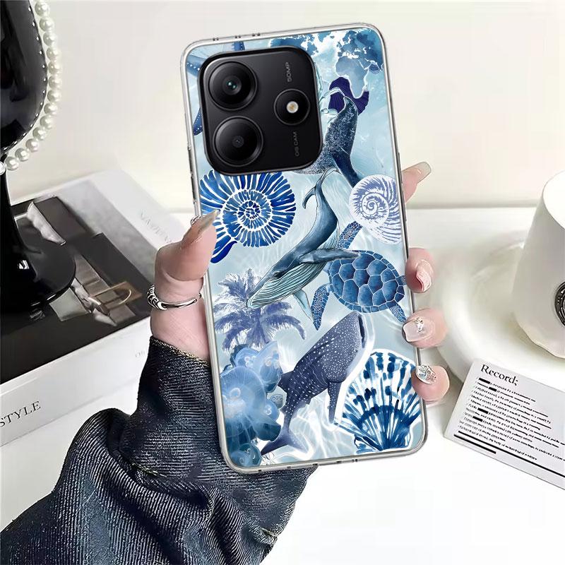 Ocean Starfish Sea Turtle Shark Soft Phone Case For Xiaomi Redmi Note 15 14 14S 13 12 Pro Plus 12S 11 11S 11E 10 10S 11T 5G Fund