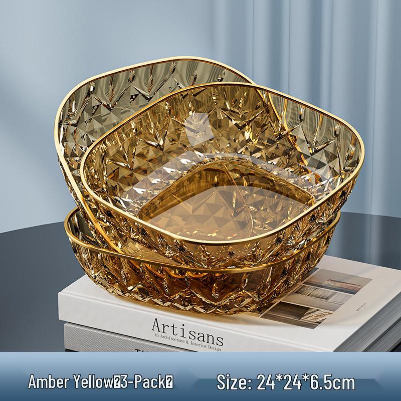 Elegant Transparent Fruit and Snack Plate for Coffee Table or Hotel Desk