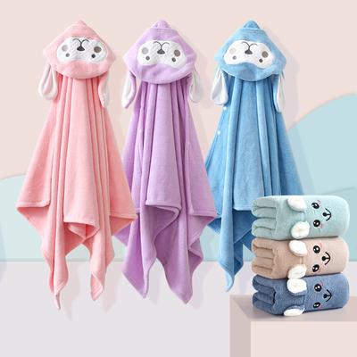 Baby-Badetuch mit Kapuze, Korallenvlies, wasserabsorbierender Bademantel, Wickeltuch, Badetücher, weiche Badedecke, Cartoon-Tiere