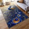 Stunning Blue Peacock Pattern Decorative Rug - Non-slip Rug Suitable for Living Room and Bedroom Sofas