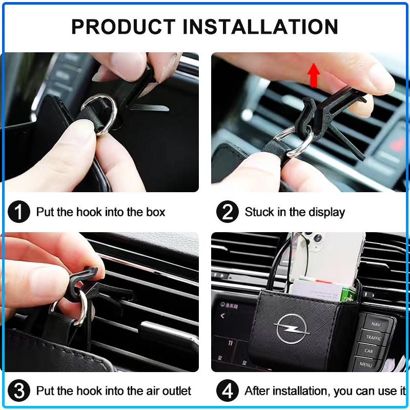 Leather Car Storage Box Air Vent Dashboard Tidy Hanging Organizer Box For Opel Astra H G J Insignia Mokka Zafira Corsa Vectra B C D