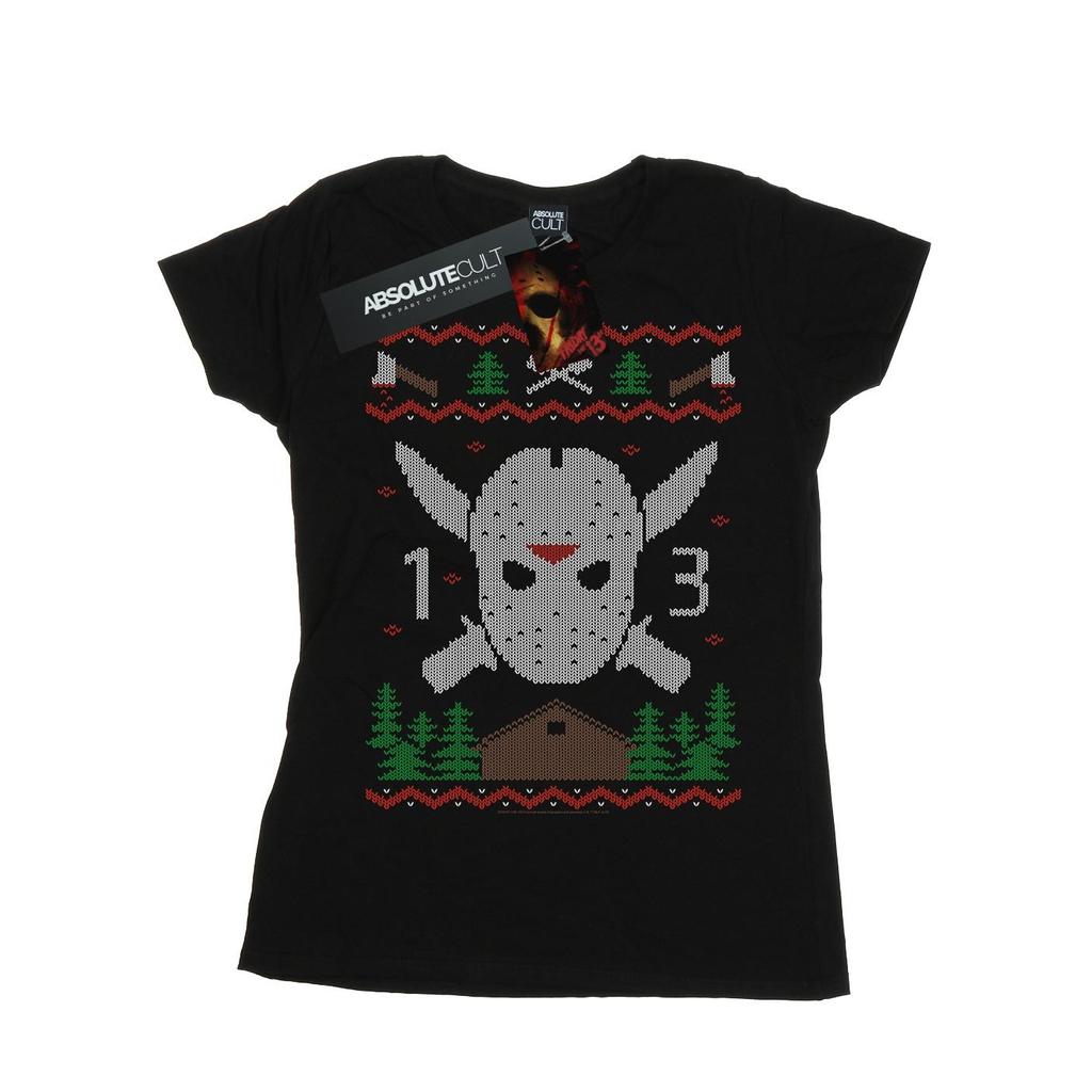 Friday 13th Womens/Ladies Christmas Fair Isle Cotton T-Shirt