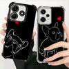 Französische Bulldogge Schwarz Design Beschichtung Handyhülle Für Xiaomi Redmi Note 14 15 Pro Plus 13 12 11 11S 11T 10 9S 9 5G Sturzfest Airaba