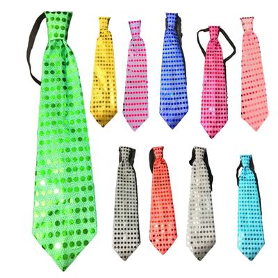 Yousheng LED Luminous Tie Dot Print Button Battery Powered Necktie Men Women Colorful Sequins Glowing Tie Parties Nightclubs Accessories