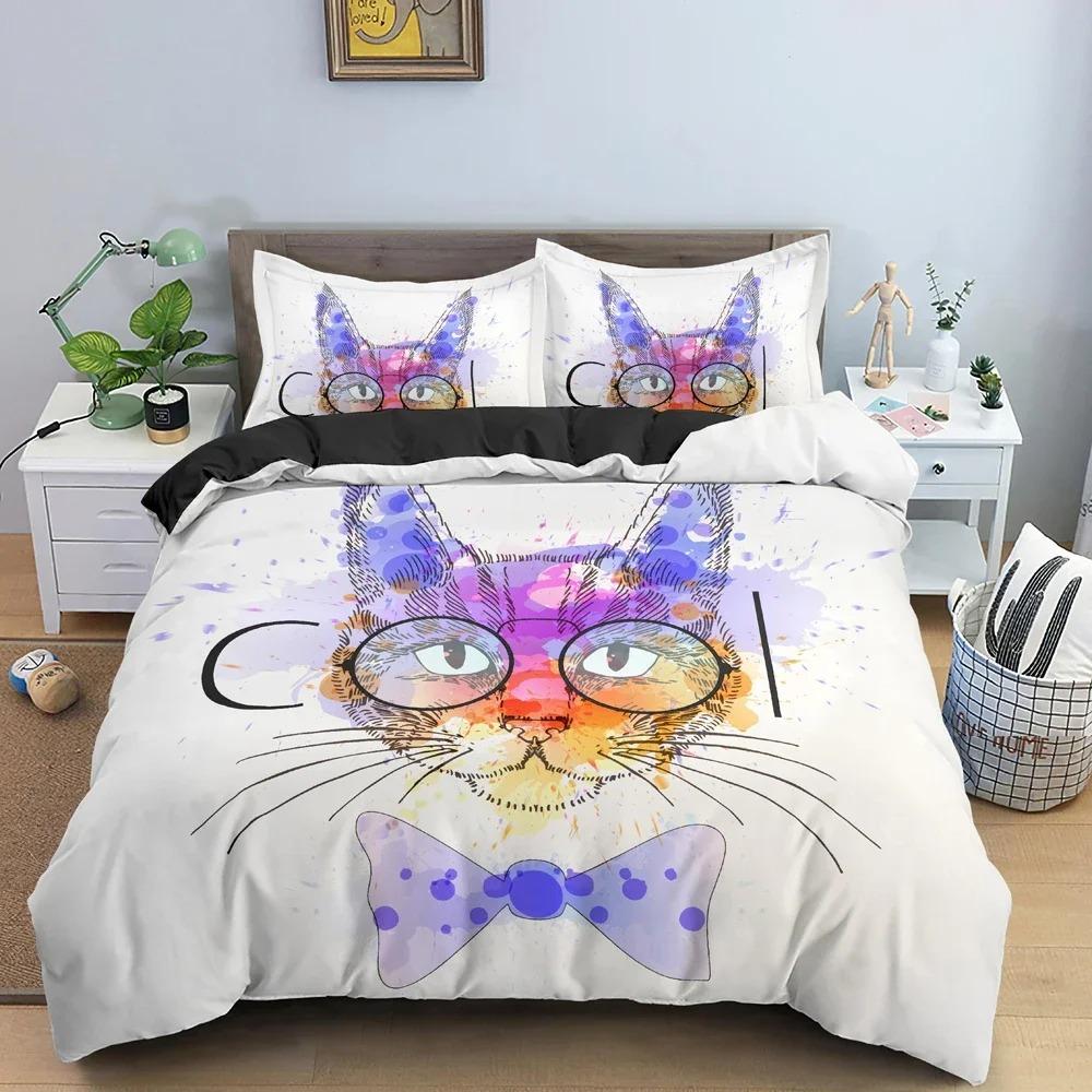 Cartoon Pet Bedding Set Cute Animals Duvet Cover Pattern Comforter Covers Twin King Size Quilt Cover With Pillowcase Bedclothes