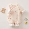 Baby Boy Girl Winter Thick Cotton Hanbok With Slipon Closure For Newborns