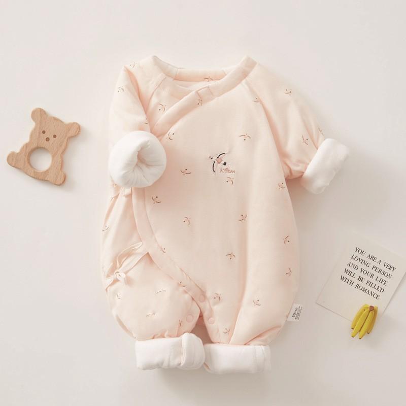 Baby Boy Girl Winter Thick Cotton Hanbok With Slipon Closure For Newborns