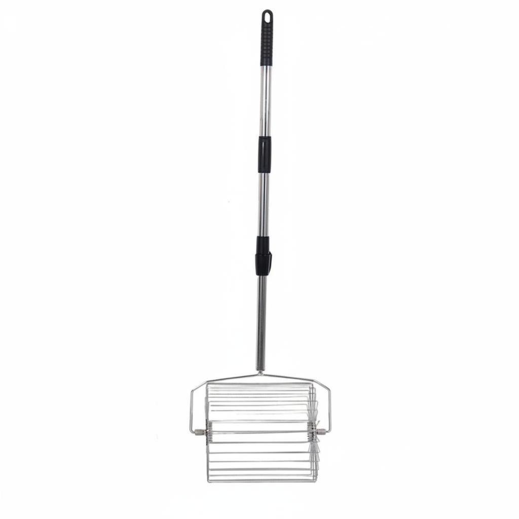Height Adjustable Tennis Ball Retriever Rolling Design Basket Tool Stainless