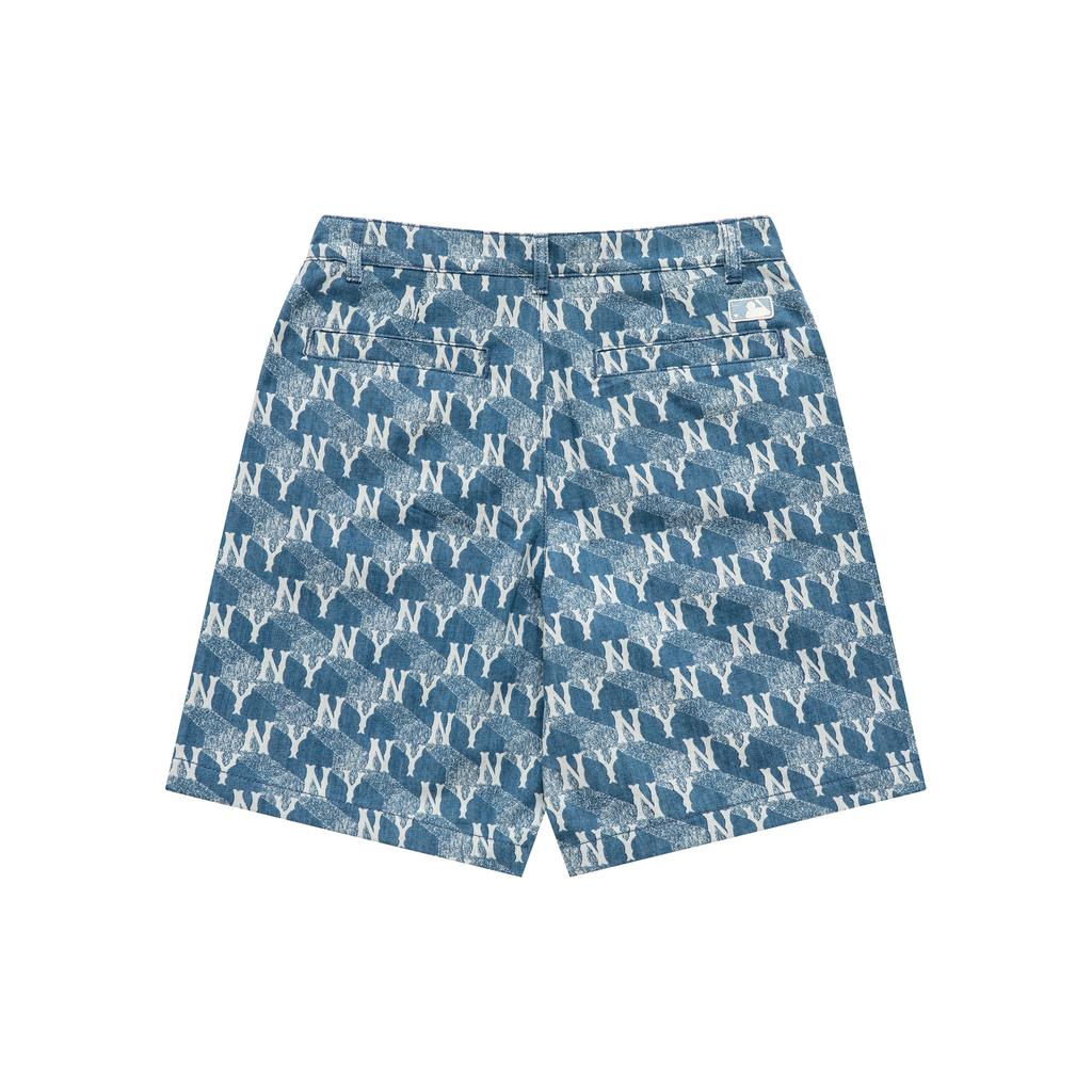 MLB Geometric Floral Print Cotton Denim Shorts Men Shorts Sky-Blue 3LDPM0433-50SBL