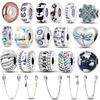 Copper Clasp Clip Spacer Stopper Beads Charms & Safety Chain Clasp Charm Bead Fit Original Bracelet Diy Jewelry
