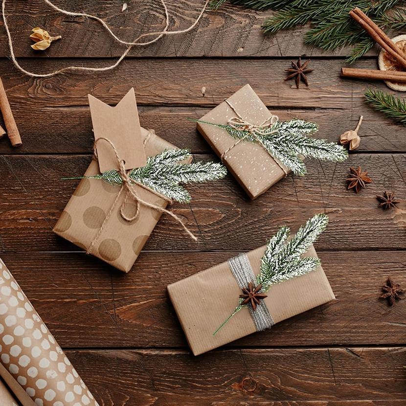 10/20Pcs Artificial Plants Pine Home Room Outdoor Garden Yard Table Decor Accessory Wedding Party Christmas Tree Gift Box Props