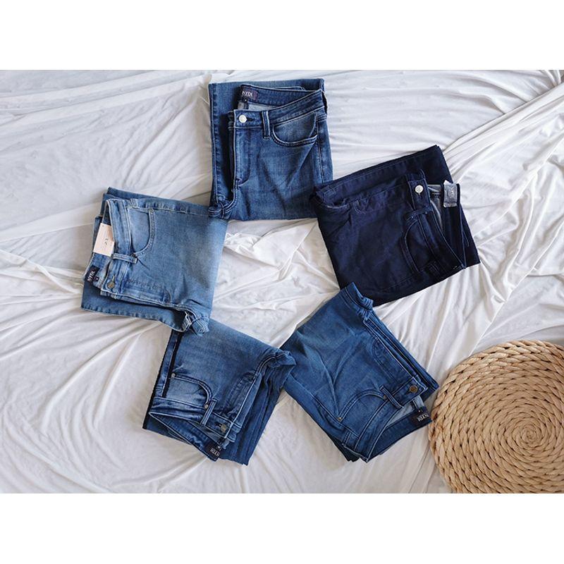 2 Pieces 90% Off NY Classic High Waist Big Straight-Leg Large Wide Leg Wide Leg Loose Cropped High Elasticity High Waist Denim