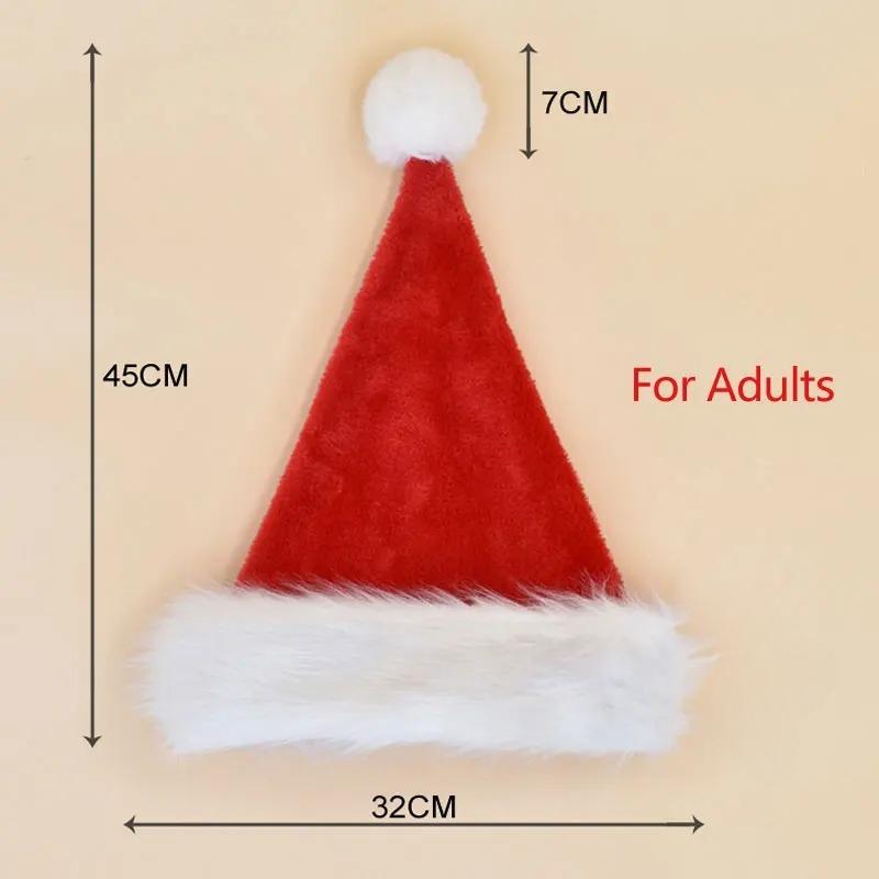 

Christmas Santa Hat Xmas Long Plush Holiday Red Hat For Adults And Kids Unisex Festive Party Supplies Gifts Universal