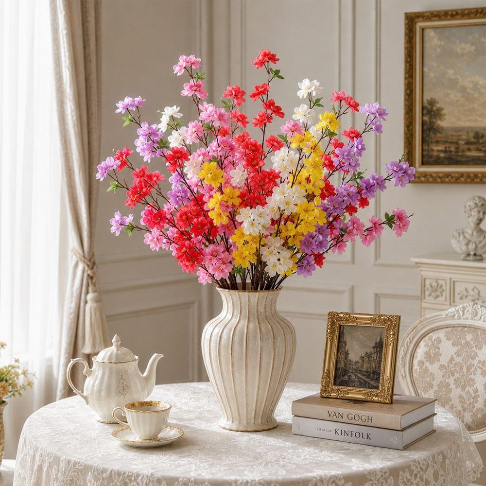 Simulation Artificial Cherry Blossom Branches 65cm Simulation Peach Blossom  Home Dining Room