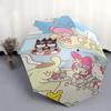 1pc Hello Kitty & Friends Automatic Opening/Closing Umbrella - Portable Three-Fold Design with 8-Bone Iron Frame - Outdoor - Perfect Gift for Fans, Tr