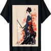 Samurai Girl Vintage Retro Sakura Cherry Blossom T-Shirt(22)