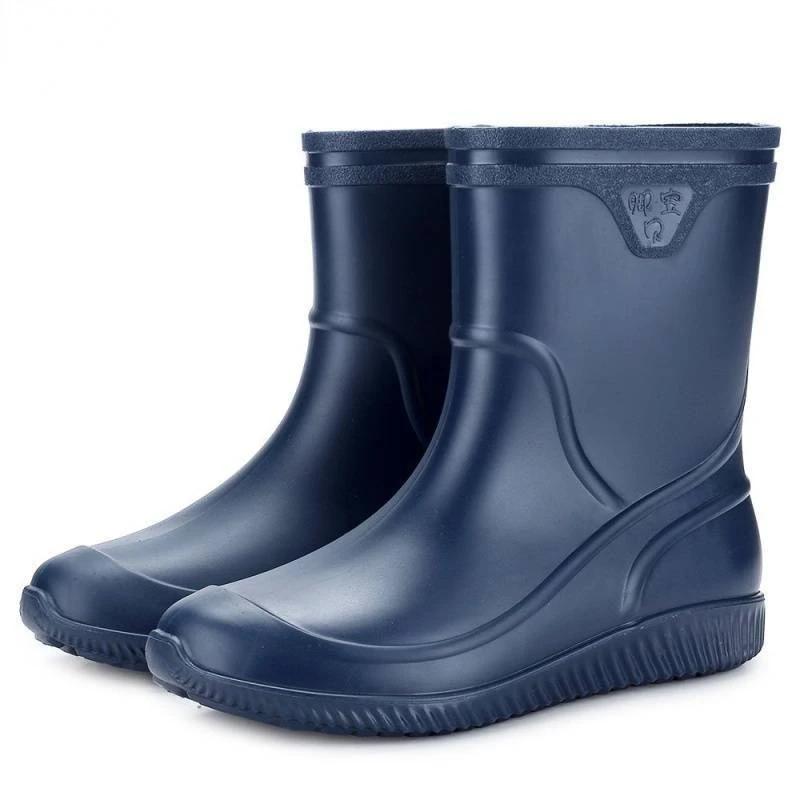 Hochwertige Herren Regenstiefel Mid-Calf Wasserdichte Arbeitsstiefel Frühling Herbst Angelstiefel Herren Halten Sie warm Winter Regenschuhe Botas Hombre