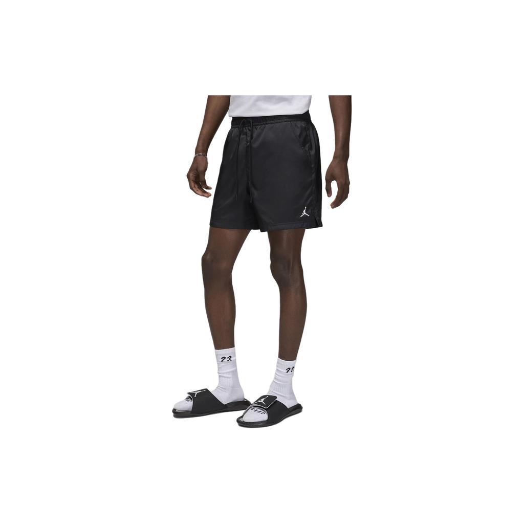 Jordan Essentials Solid Color Lace-Up Mid-Rise Casual Shorts Men Shorts Black FQ4562-010