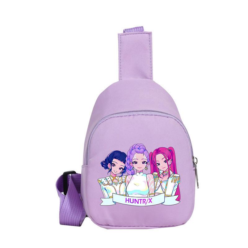 Kids Girls Kpop Hunters Rumi Zoey Mira Printed Student Lightweight Breast Bag Casual Messenger Bags