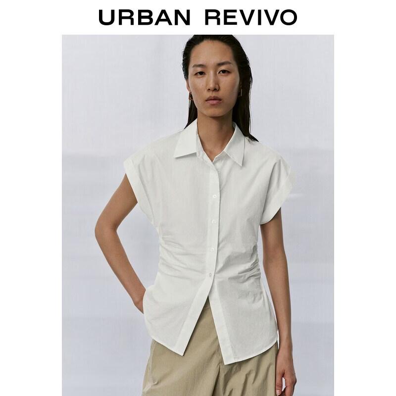 

UR 2026 Spring Women s Pleated Cotton Cardigan Shirt M