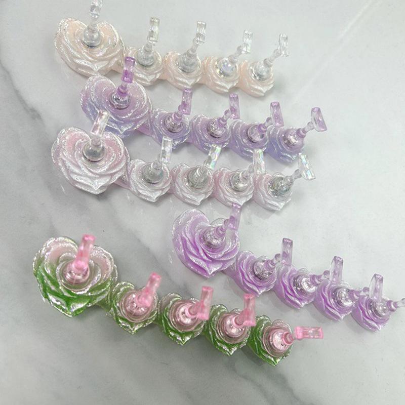 Rose Magnetic Nail Holder Stands Glowing Manicure Practice Training Display Stand Magnetic Press On Nail Practice Stands Salon