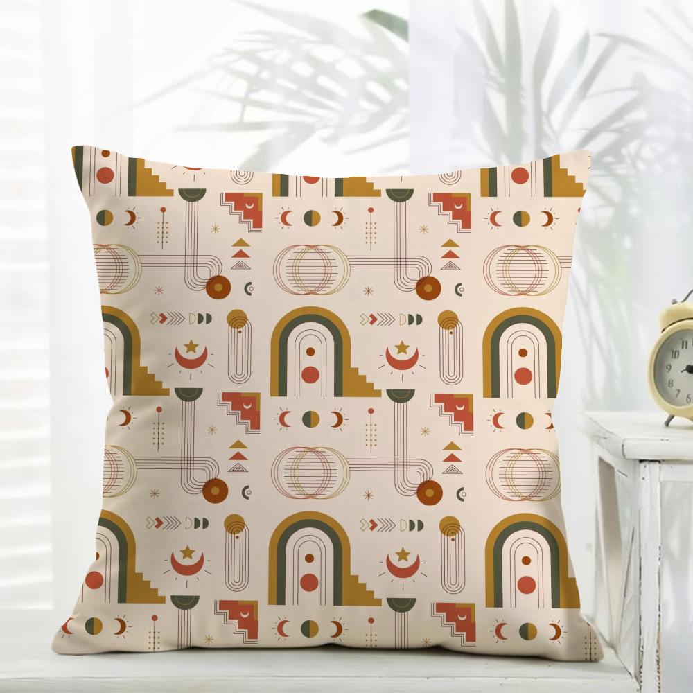Boho Plant Nordic Cushion Cover Comfort Daily Washable Linen Soft for Sofa Bed Home Room Decor