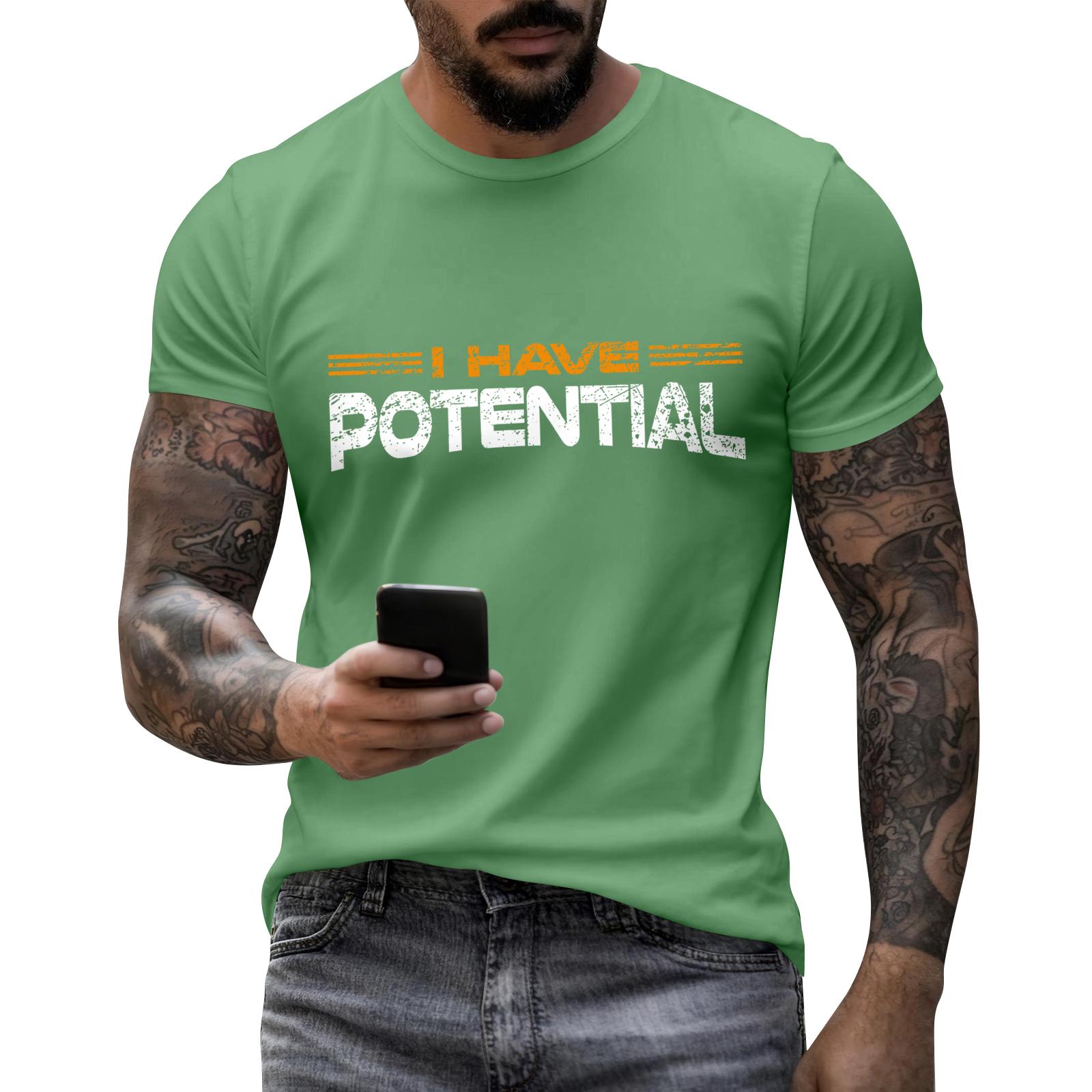 Men s Casual Letter Print Short-Sleeve T-Shirt S