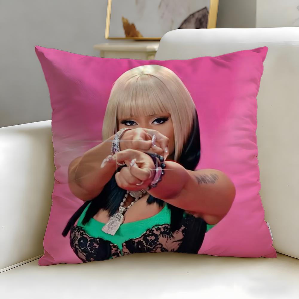 popular rapper Nicki Minaj Cushion Cover Soft  EasyWash Pillow Case  Versatile for Couch Bed Travel and Office