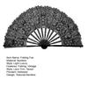 Vintage Style Folding Fan with Lace Trim And Tassel Pendant Elegant Fabric And Bamboo Handheld Fan Hollowed Hand Fan for Wedding Party Home Decor