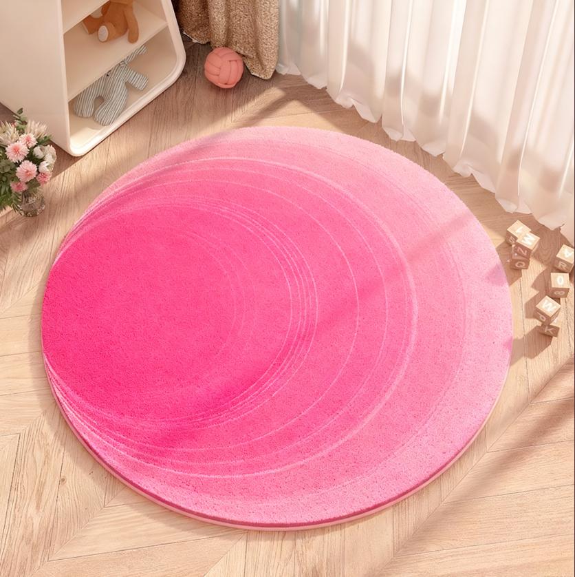 Gradient Color Bedroom Decor Round Carpet Thick Plush Carpets for Living Room Fluffy Soft Bedside Floor Mat Washable Lounge Rug