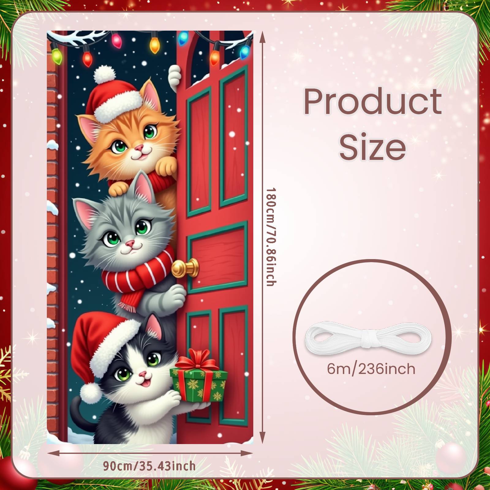 

Christmas Banner Brick Wall Festive Banner Holiday Display Cute Kitten Backdrop For Christmas Eve Family Event Winter