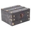 Vintage Wooden Storage Box 145x120x85mm Multifunctional Decorative Treasure Chest Box with 3 Bit Lock