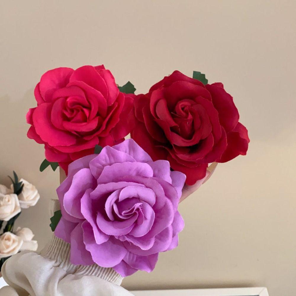 

Red Rose Hairpin Cloth Bohemian Style Hair Clip Sweet Flower Hair Clip Women фіолетовий