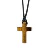 #Kreuz Tigerauge Anhänger Halskette Für Damen Herren Christentum Schmuck Verstellbares Band Perfektes Glaubensgeschenk Für Gläubige Tägliches Tragen
