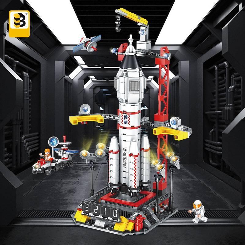 Assembles Rocket Shenzhou Building Blocks With Abs Plastic For Daily Gift Kids