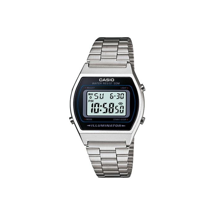 Casio Youth Series Metal Square Business Casual LCD Display Square Watch Men watches Silver B640WD-1A Silver Strap