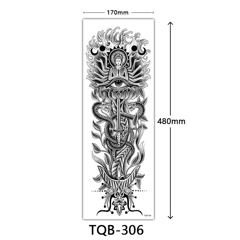 Full Arm Tattoo Sticker, Full Arm Big Picture Tattoo Sticker, Flower Arm Tattoo Sticker Tattoo
