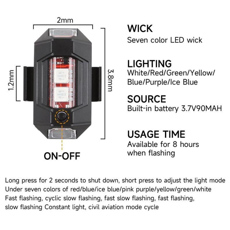 Wireless Remote USB LED Strobe Safety Warning Light IP65 Waterproof Flashing Lamp for Sedan Pickup Motorcycle