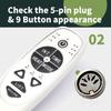 5 Pin Female Plug DN-34A 9 Button Recliner Remote Controller for Heat Vibration & Up/Down, 3 Vibration Mode & 3 Massage Time Option with 1 USB