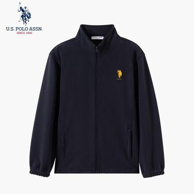 Veste zippée à col montant doublée polaire pour homme