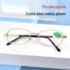 High-Power 450-600 Degree Glass Reading Glasses with Metal Frame for Street Vendors and Shopkeepers