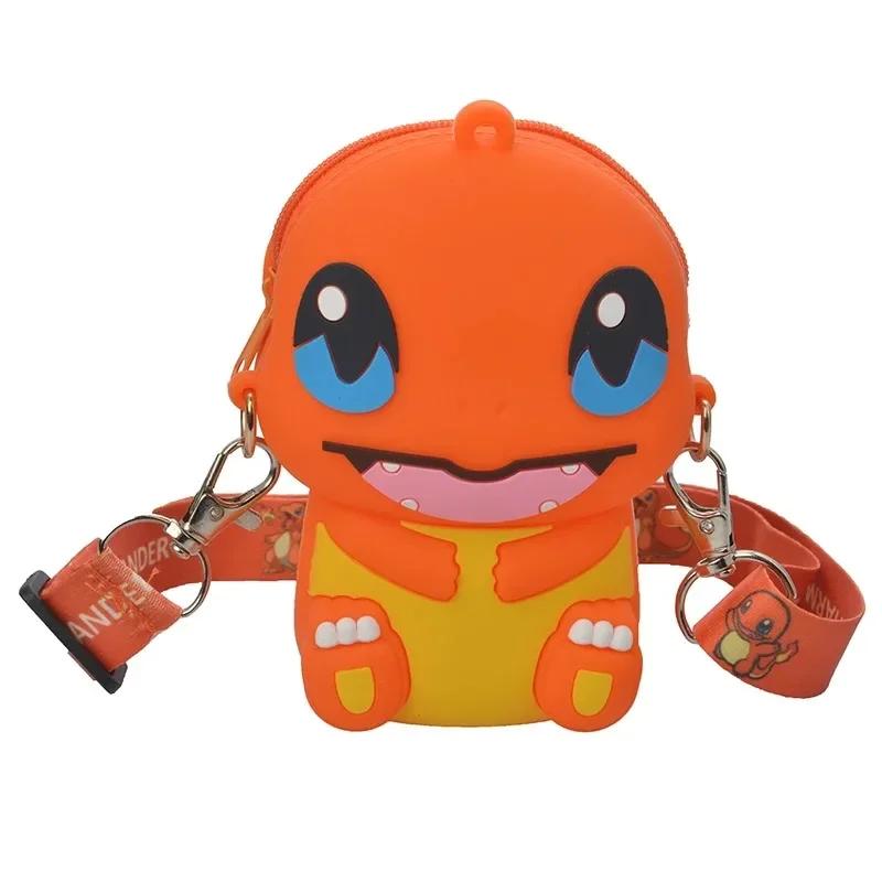 Anime Pikachu Lovely Fashion Bag Princess Small Storage Silicone Purse Messenger Cartoon Figures Model Toys Kids Gift