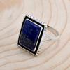 Lapislazuli-Ring aus 925er-Sterlingsilber, handgefertigter Ringschmuck mit natürlichem Edelstein