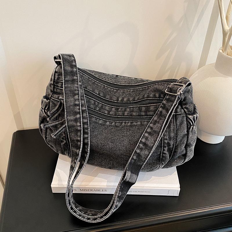 Women's bag new denim lazy style retro shoulder backpack travel mother bag mother-in-law messenger bag