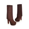 Fashion 2024 New Long Botas Mujer Platform Stretchy Boots Chunky Heel Knee Boots Big Size Shoes for Women Zapatillas De Mujer Tacon
