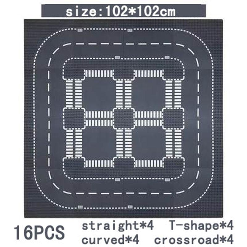 Baseplate Strade Città Strada Incrocio Dritto Curva Incrocio a T Mattoncini Base Plate 32*32 Compatibile Tutte le Marche Città