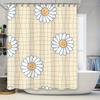Modern Bathroom Shower Curtain Set with Cute Flower Print Waterproof Fabric for Kids Bathrooms Decor, 72 X 84 Inches (White) by